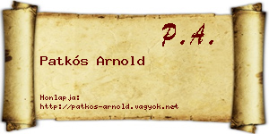 Patkós Arnold névjegykártya